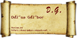 Dósa Gábor névjegykártya