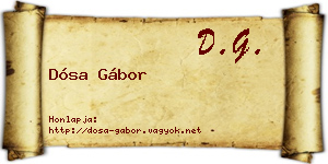 Dósa Gábor névjegykártya